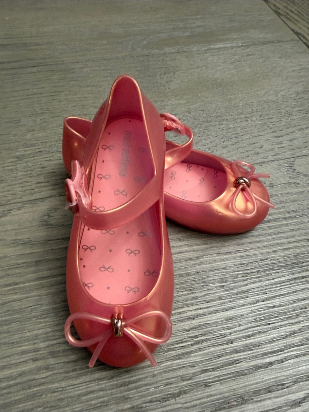 Mini Melissa Pink Mary Jane Bow Flats for Kids